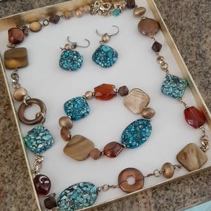 3 piece Multi Gemstone Set